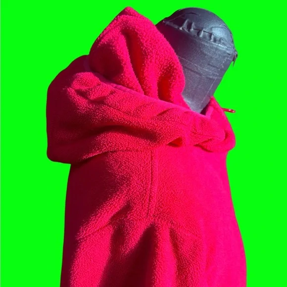 Pink fleece hoodie, zip-up with pockets - Picture 9 of 16